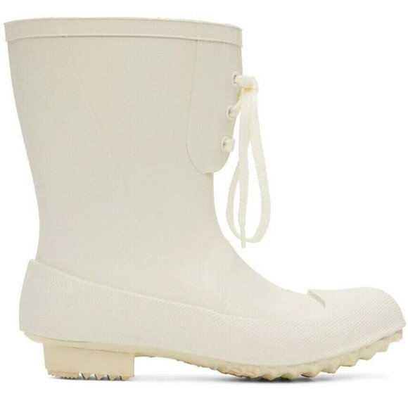 Jun Takahashi x Undercover Rain Boots Size L 9-9.5 42 Mens Ivory GRAIL! - Picture 1 of 13
